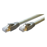 Cable De Red Cat8  7ft 2000mhz, Poe++, Rj45 Dorado, Blanco/g