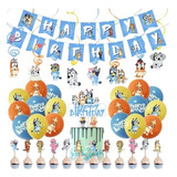 Set Decoracion Con Globos Bluey Y Bingo Cumpleaños - Glovers