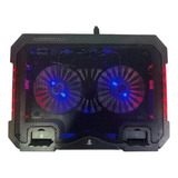 Base Ventilador Cooling Ajustable Enfriamiento Pc Luces Rgb 