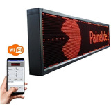 Painel Letreiro Led Digital 200x40 Externo Vermelho Wifi