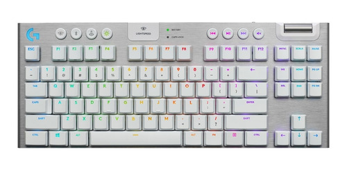 Teclado Sem Fio Mecânico Logitech G915 Tkl Branco Lightspee