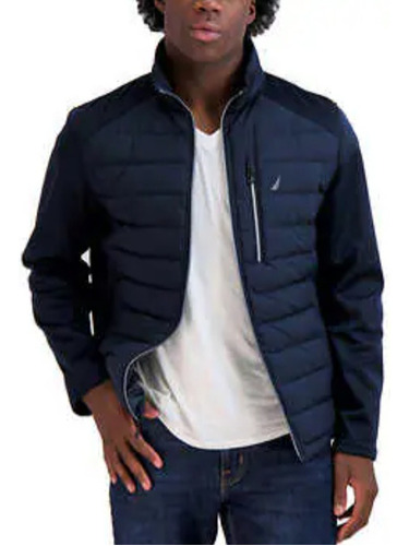 Chamarra Nautica Hombre Puffer Negra Azul Gris Jacket