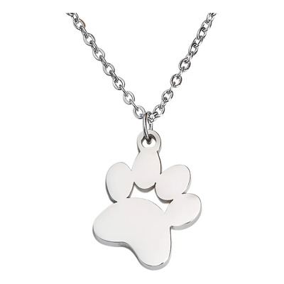 Collares Huella Perro, Mujer Amantes Perros Luckyly Color Plata
