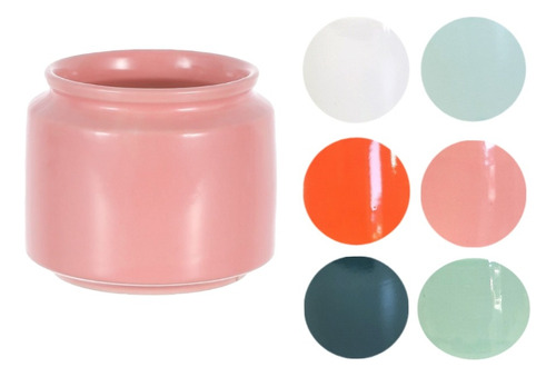 Macetas Diseño Liso De Ceramica, Pack De 6 Color Variados