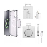 Funda Magnetica + Cargador Inalambrico+ Adap 20w Para iPhone