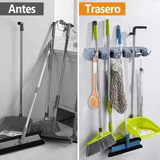 Organizador Con Trapeadores Y 5 Espacios Para Colgar Escobas