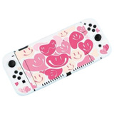 Carcasa Compatible Nintendo Switch Corazones Rosas