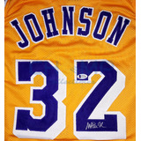 Jersey Autografiado Magic Johnson Los Angeles Lakers Cstm