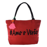 Bolsa Feminina Sacola Para Praia E Piscina Grande Reforçada Cor Vermelho