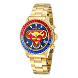 Reloj Invicta 41268 Dorado Dama Color De La Correa Oro Color Del Bisel Rojo/azul Color Del Fondo Azul/rojo