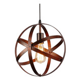 Industrial Vintage Globe Colgante De Luz, Metal Esfera ...