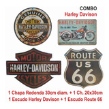 Carteles Chapa Retro Harley Davison X4 Unid Vintage - Full