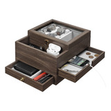 Homde Caja De Reloj Para Hombre, Organizador De Joyas Con Ca