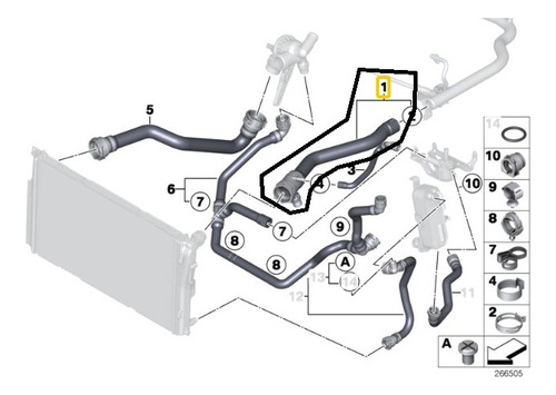 Manguera Radiador Superior Bmw Serie 3 F31 316 17127596832 Foto 5