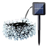 Guirnalda Solar Hada Flor Led Boda 12 Mtrs Blanco