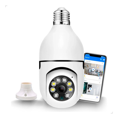 Camera 360 Wifi Full Hd Lampada Seguranca Espiã Inteligente
