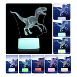 Luminaria Abajur 3d Infantil Dinossauro Acrilico Luz Noche