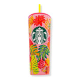 Vaso Starbucks Rosa Pink Tropical Studded Cold Cup 24 Oz