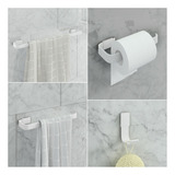 Kit De Acessórios Para Banheiro Lavabo 4 Peças Branco