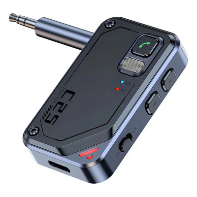 Transmisor Y Receptor Auxiliar Bluetooth 5.3 Laptop Y Coche Qyju Plug C25 Negro | Meses sin interés