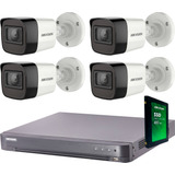 Kit Seguridad Hikvision Dvr 4k 8 Ch + 4 Camaras 5mp + 1 Tb