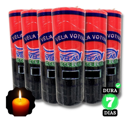 Vela Votiva Anjo Da Guarda 7 Dias - Kit Com 6 Unidades 250 G