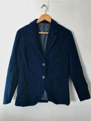 Saco Blazer Gamuza Azul Vintage