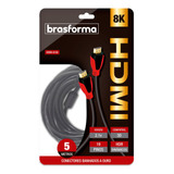 Cabo Hdmi 8k 2.1v Brasforma 5 Metros