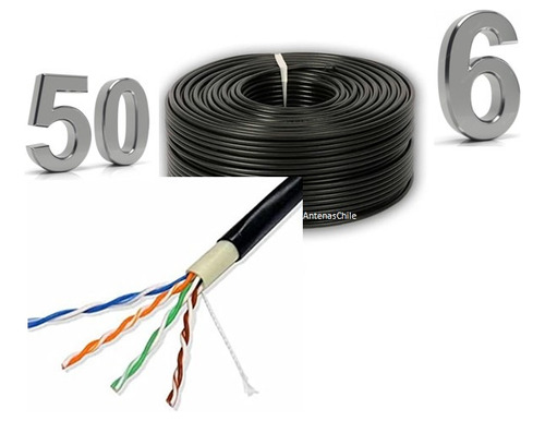 Rollo 50 Mts Cable De Red Utp Cat6 Cca Interior Exterior Ne