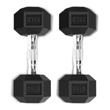 Set 2 Mancuernas 35 Lb 15.87 Kg C/u, Pesas Hexagonales Gym