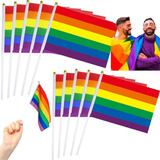 24pcs Banderas De Arcoíris Ondeando A Mano Para Fiestas Lgbt