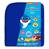 Toalha Infantil Banho Capuz Baby Shark Cremer Azul Kit C/2