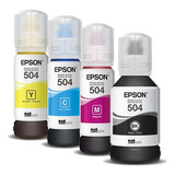 Kit 4 Refil Tinta T504 Epson L4150 L4160 L6161 L6191 L6171