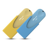 Pny Pendrive 2x 16gb 2.0 Attache 4 Azul Y Amarillo