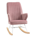 Sillón Mecedora Homcom, Tapizado, Rosa