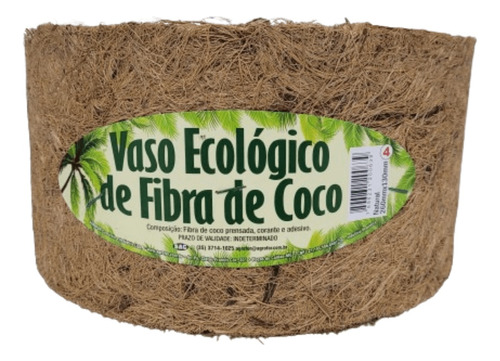 Vaso Ecológico De Fibra De Coco N4 - Sustentável E Natural