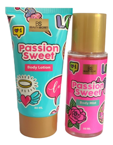 Perfume Mujer Niña Set  Passion Sweet 80ml 2pcs 