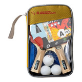 Set Ping Pong 2 Paletas 3* + Red Soportes 3 Pelotas Y Funda