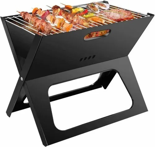 Barbacoa Plegable De Carbón Mini Parrillera Color Negro