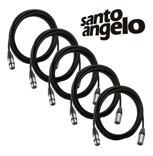 Cabo De Microfone Balanceado Xlr Santo Angelo 5m - Kit 10 Un