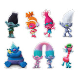 Kit Trolls 7 Pzas Figuras Coroplast + Lona 2x2m