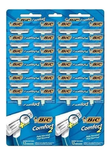 Aparelho De Barbear Tricotomia Bic Comfort 2 C/24