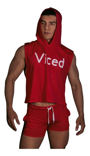 Viced Man Lounge Shorts Y Playera Capucha Deportiva