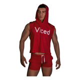 Viced Man Lounge Shorts Y Playera Capucha Deportiva