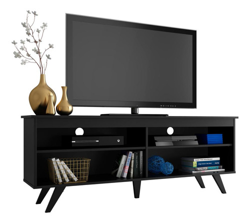 Mueble Para Tv Madesa Udine Con Pies Hasta 65'' - Negro