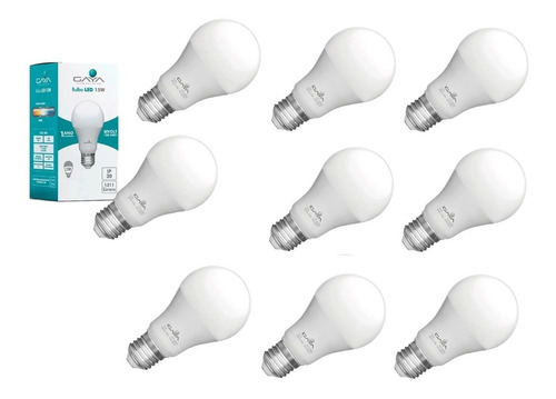 Kit 9 Lâmpadas Led Bulbo 15w Bivolt Branco Neutro 4000k