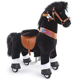 Ponycycle Caballo Negro De Peluche Tamaño 3, 3-5 Años