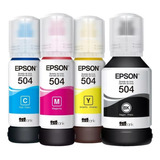 Kit 4 Cores Refil Tinta  Epson Originais T504 127ml