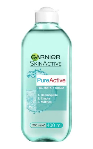 Agua Micelar Garnier Skinactive Active Piel Grasa 400 Ml