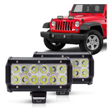 2x Farol De Milha Barra Led Off Road 36w 12 Leds 4d 